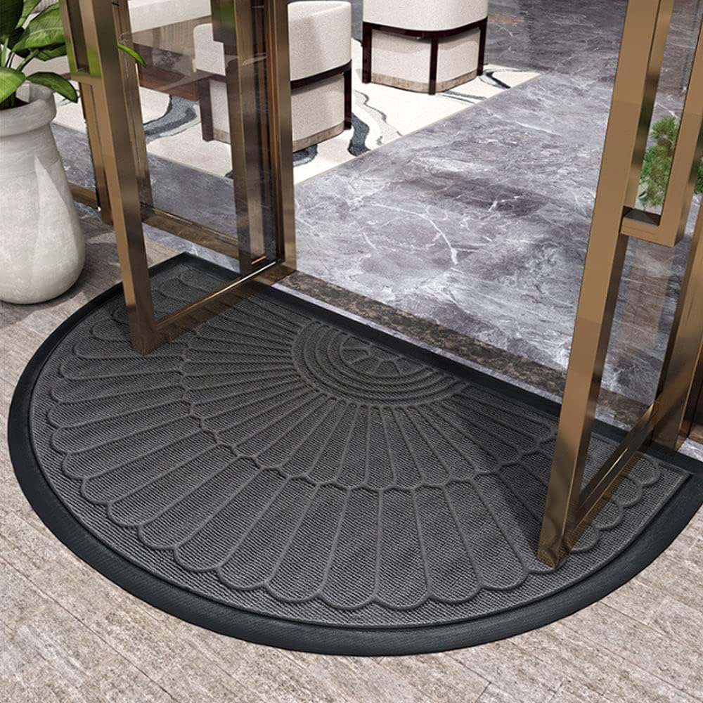 Semi Circular Door Mat | Non Slip Floor Protection | Textured Rubber Backing | EntrySure - Image 2