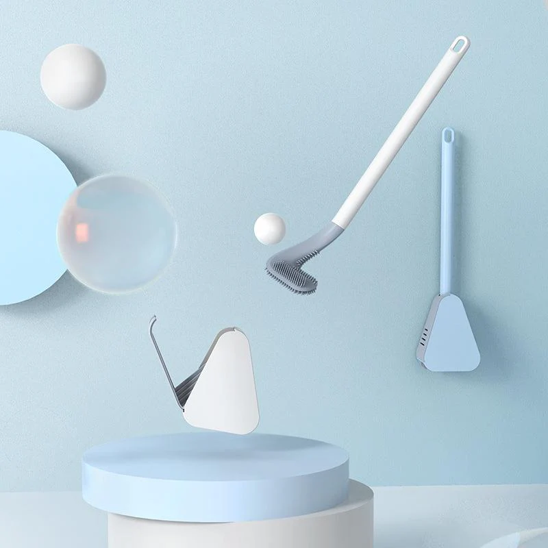 Silicone Toilet Brush | Triangle Head | Flexible TPR Bristles | Wall Mounted | Silicone Toilet Brush - Image 3