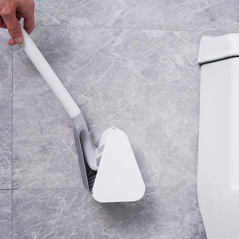 Silicone Toilet Brush | Triangle Head | Flexible TPR Bristles | Wall Mounted | Silicone Toilet Brush - Image 5