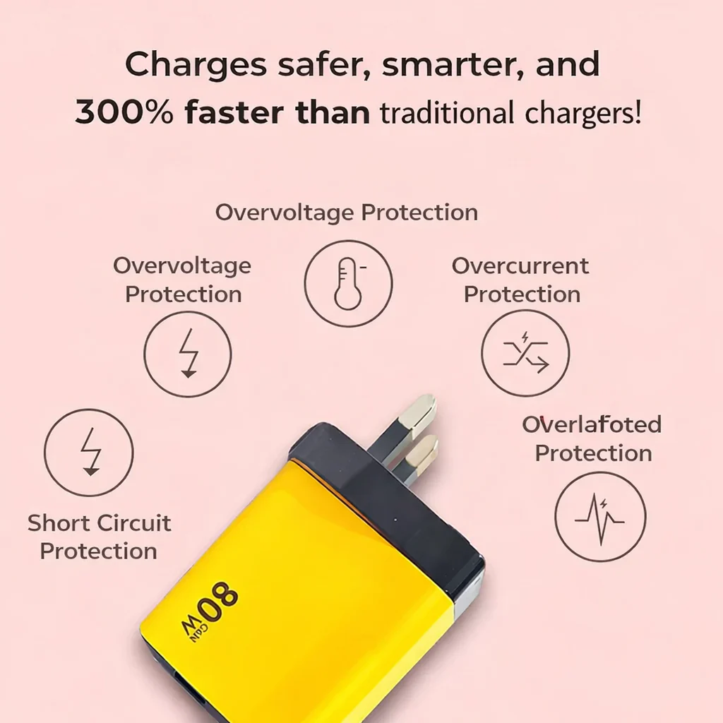 Smart Turbo Charger for Multiple Devices | GaN Fast Charging Wall Adapter | TurboCharge