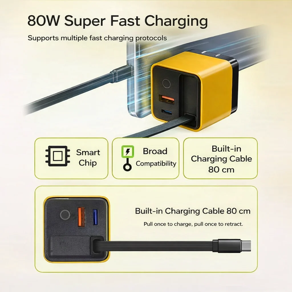 Smart Turbo Charger for Multiple Devices | GaN Fast Charging Wall Adapter | TurboCharge - Image 4