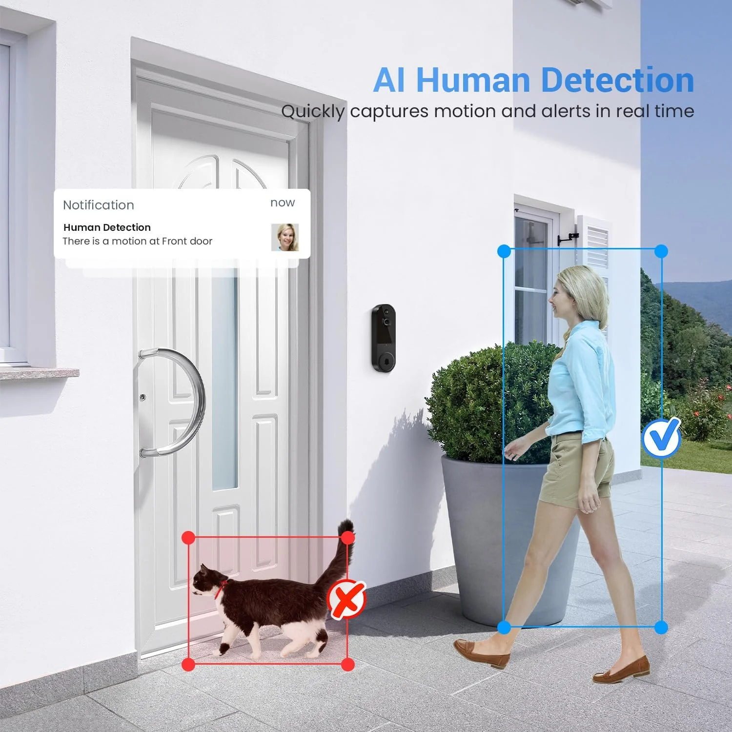 Smart Video Doorbell | Wireless Doorbell Camera | AI Security Monitoring | HomeWatch - Image 6
