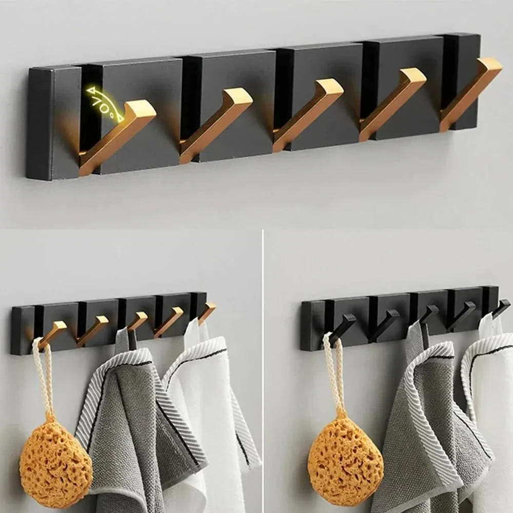 Space-Saving Wall Hook Organization | Foldable Aluminum Hook Rail | FlexiHook - Image 4