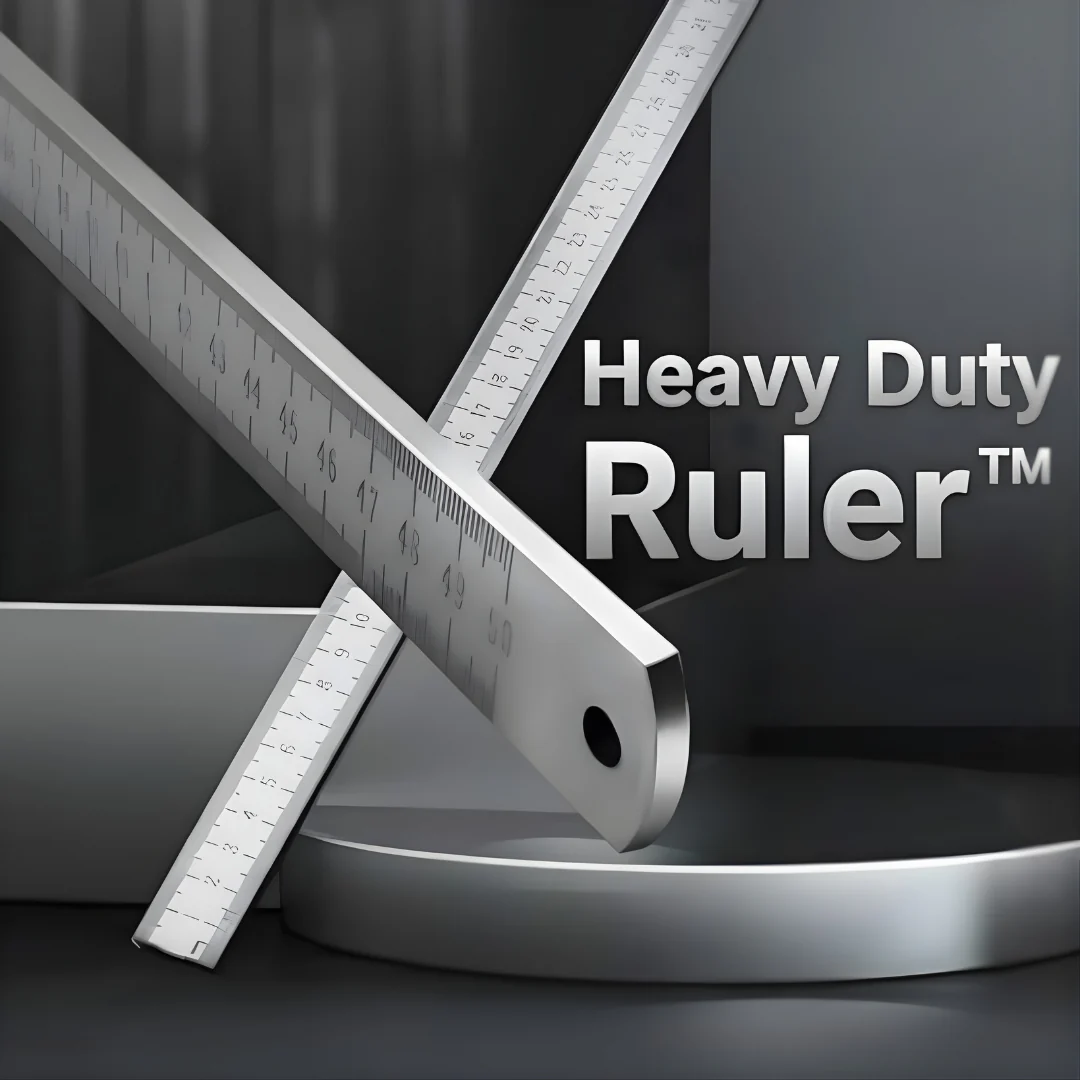 Steel Ruler | Heavy Duty Stainless Steel | Laser-Etched Scale | Precision Measuring Tool