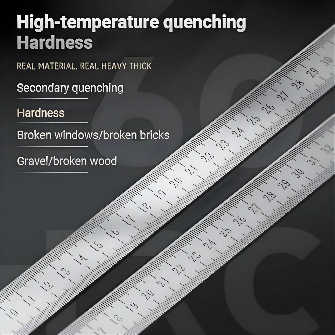 Steel Ruler | Heavy Duty Stainless Steel | Laser-Etched Scale | Precision Measuring Tool - Image 4