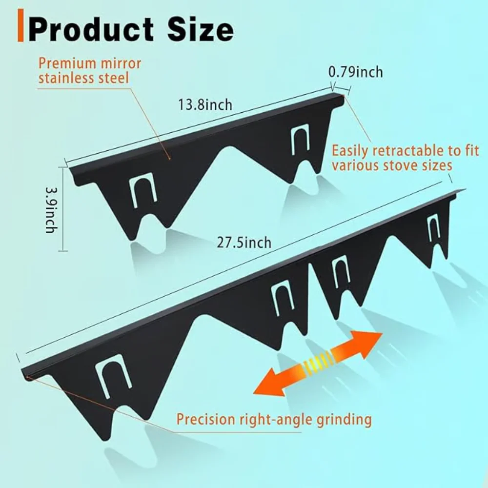 Stove Gap Cover | Adjustable Length | Stainless Steel | Easy Clean Design | SealSnap - Image 5