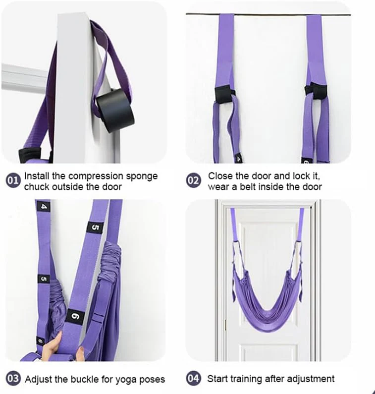 Stretching Sling | Back Pain Relief | Adjustable Door Mount | Home Flexibility Tool | FlexiRelief - Image 8