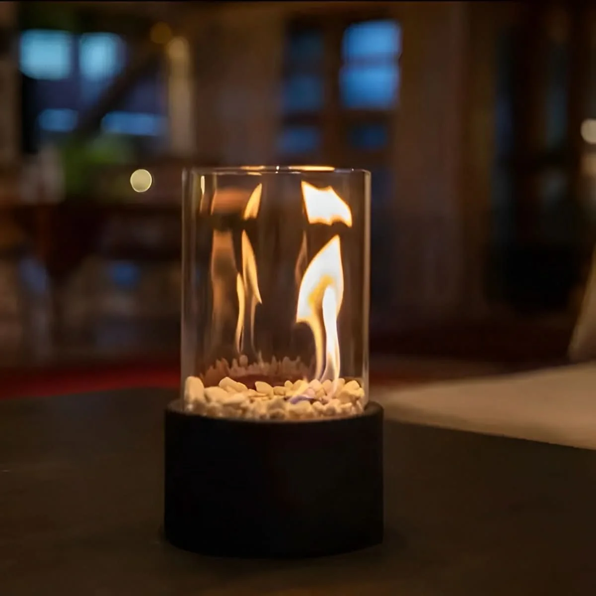 Table lamp Fireplace | Smokeless Real Flame | Bioethanol Indoor Outdoor Use | SleekFlame