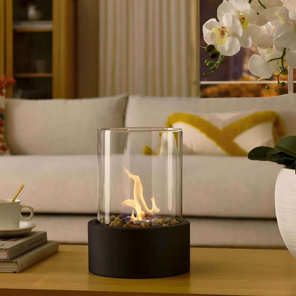 Table lamp Fireplace | Smokeless Real Flame | Bioethanol Indoor Outdoor Use | SleekFlame - Image 6