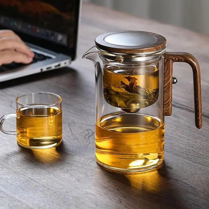 Tea Infuser Teapot | One-Click Brew Control | Heat-Resistant Glass | Drip-Free Pour | SereniCup - Image 4