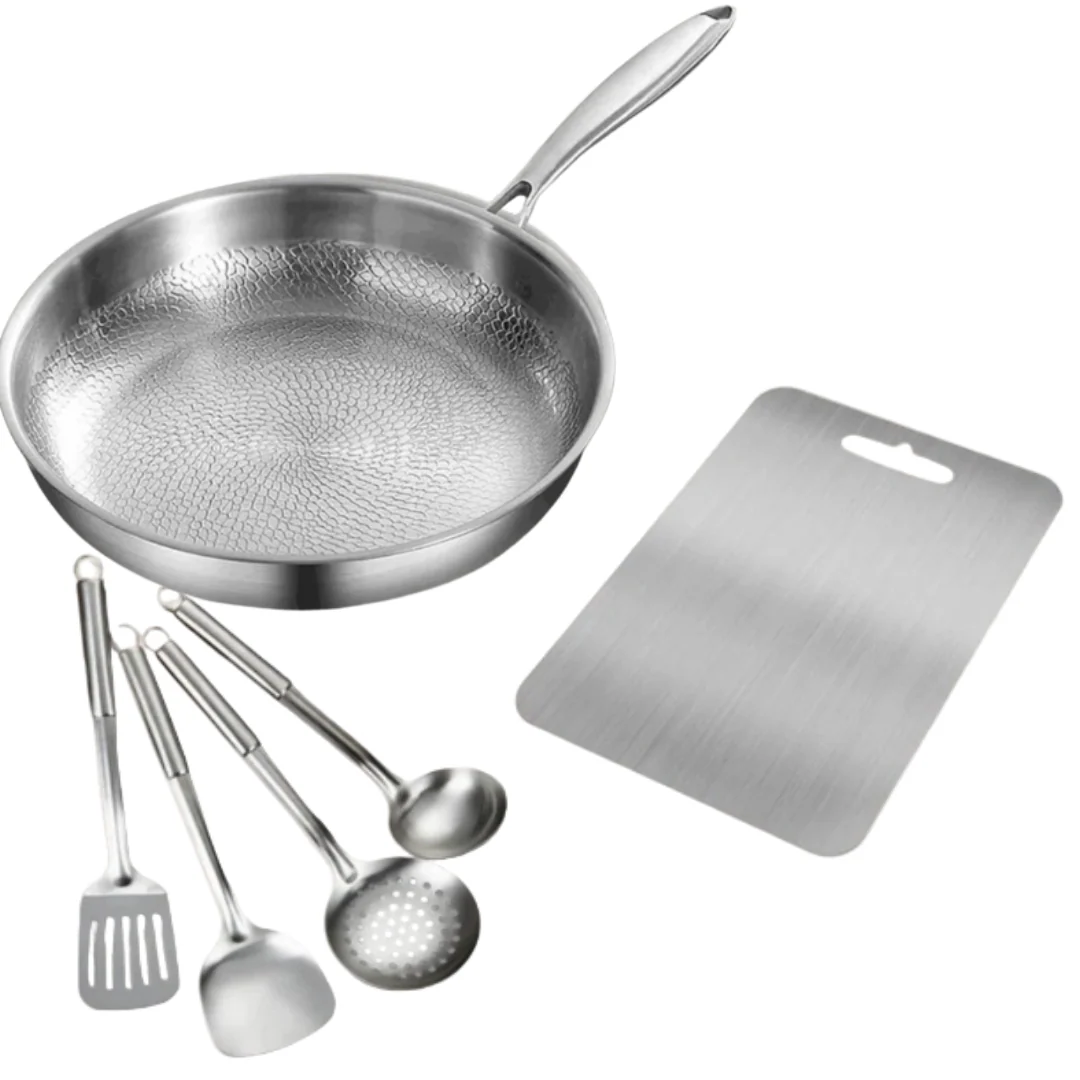 Titanium cookware set | Kitchen utensils & cutting board | PFAS-free design | Titanova