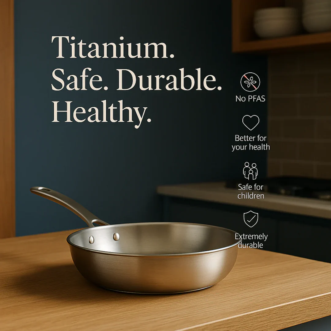 Titanium cookware set | Kitchen utensils & cutting board | PFAS-free design | Titanova - Image 6