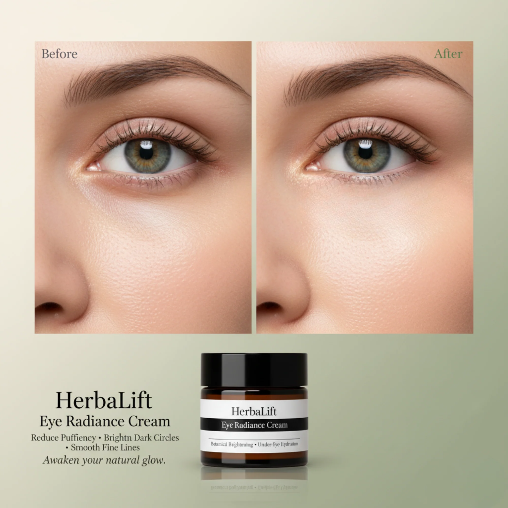 Under Eye Cream | Brightening & De-Puffing | Hydrating Firm Care | HerbaLift - Image 2
