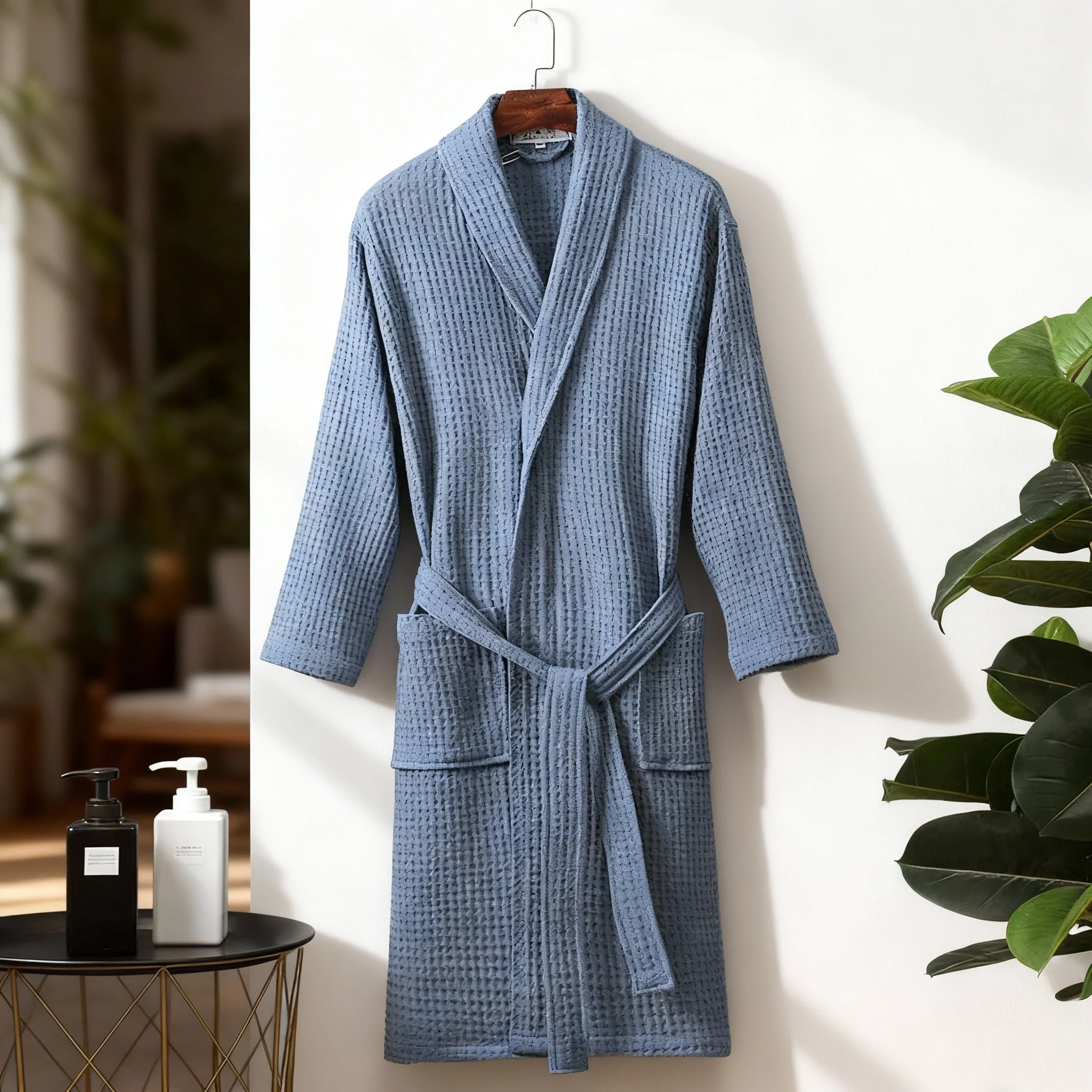 Unisex Bathrobe for Women & Men | Cotton Lounge Robe | LuxeComfort - Image 11