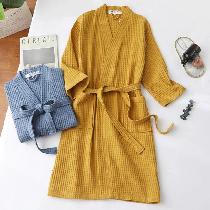 Unisex Bathrobe for Women & Men | Cotton Lounge Robe | LuxeComfort - Image 3