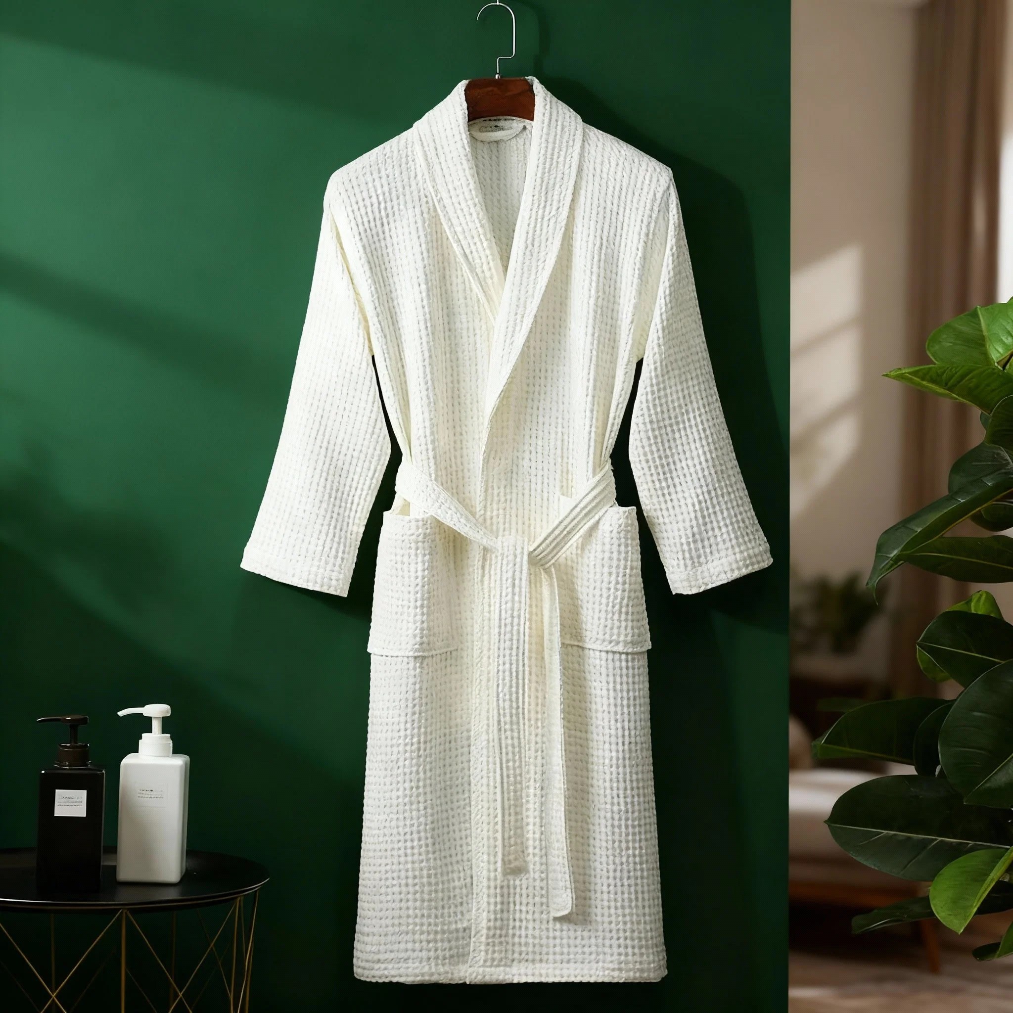 Unisex Bathrobe for Women & Men | Cotton Lounge Robe | LuxeComfort - Image 4