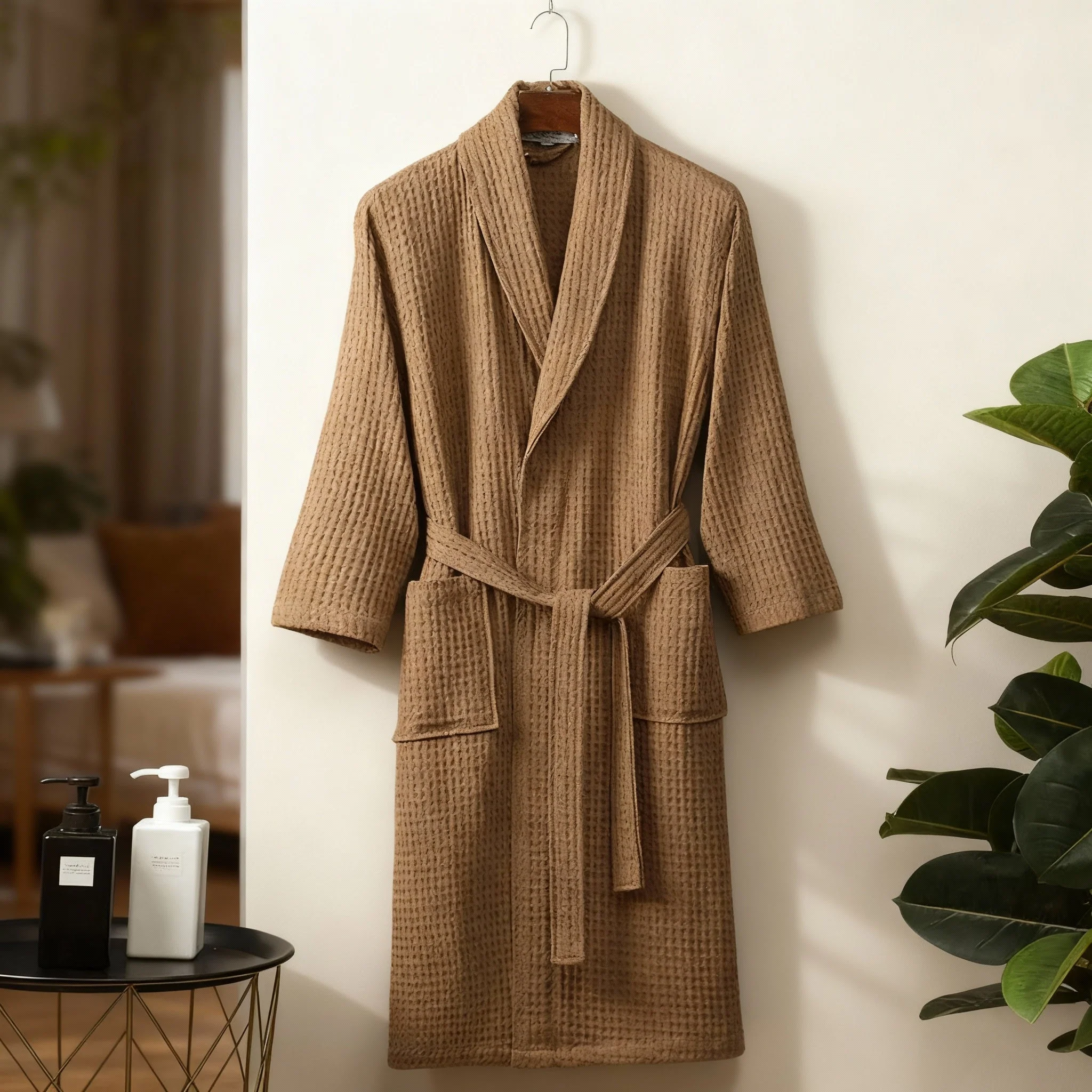 Unisex Bathrobe for Women & Men | Cotton Lounge Robe | LuxeComfort - Image 9