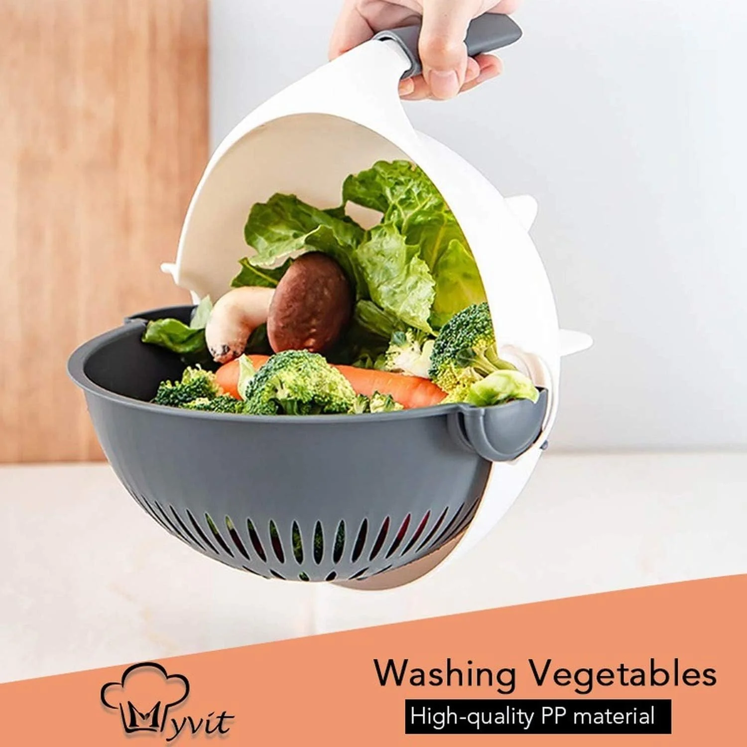 Vegetable Slicer Bowl | Multi-Blade Cutter | Safe Kitchen Prep Tool | VegEase - Image 3