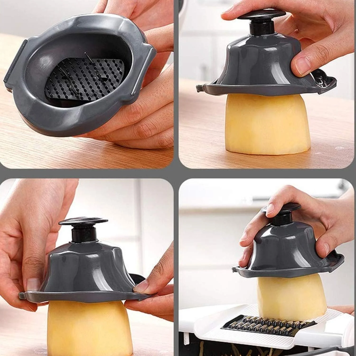 Vegetable Slicer Bowl | Multi-Blade Cutter | Safe Kitchen Prep Tool | VegEase - Image 6
