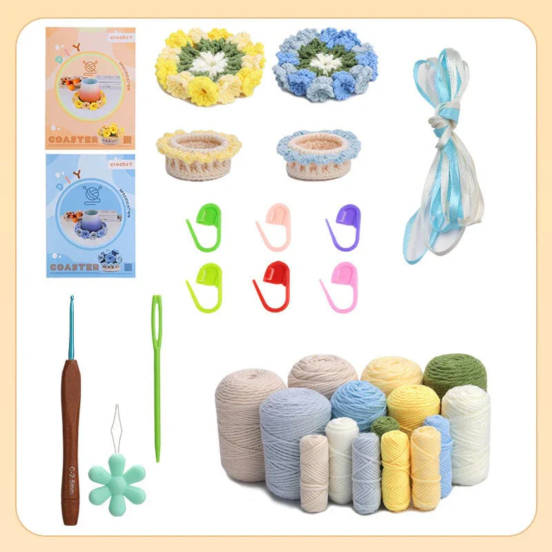 VeloraBloom™ DIY Yarn Kit – Create beautiful floral coasters that captivate and soothe your soul - Image 6