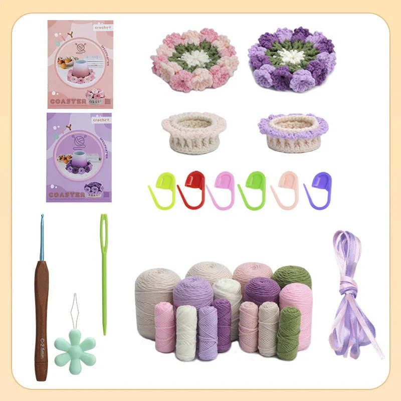 VeloraBloom™ DIY Yarn Kit – Create beautiful floral coasters that captivate and soothe your soul - Image 7