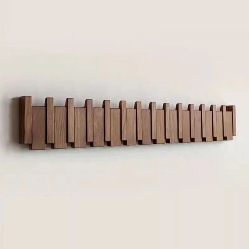 Wall Coat Rack | Folding Hook Wall Storage | Handcrafted Wood Design | PianoWood