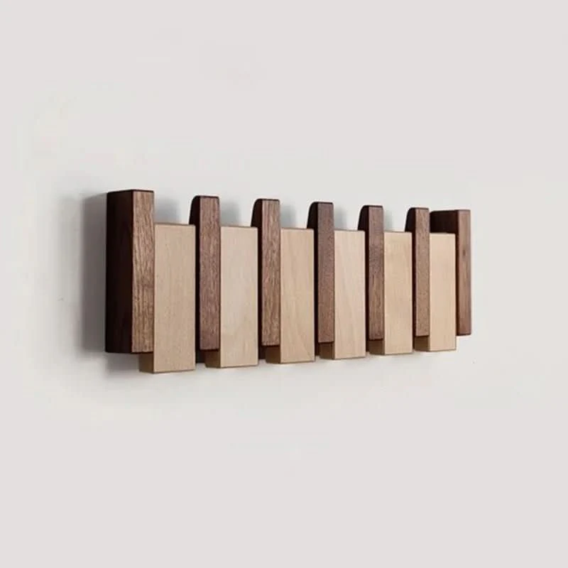 Wall Coat Rack | Folding Hook Wall Storage | Handcrafted Wood Design | PianoWood - Image 2