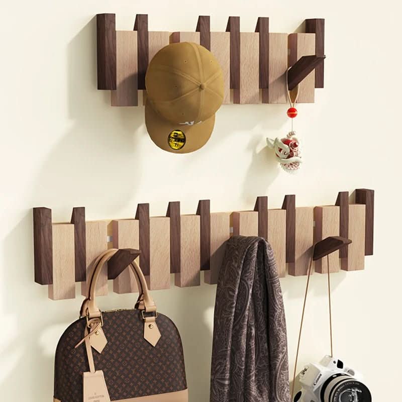 Wall Coat Rack | Folding Hook Wall Storage | Handcrafted Wood Design | PianoWood - Image 5
