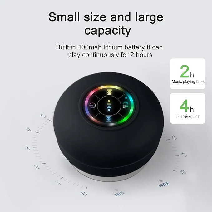 Waterproof Speaker | Strong Suction Cup | Clear Sound | Long Battery Life | AquaSound - Image 4