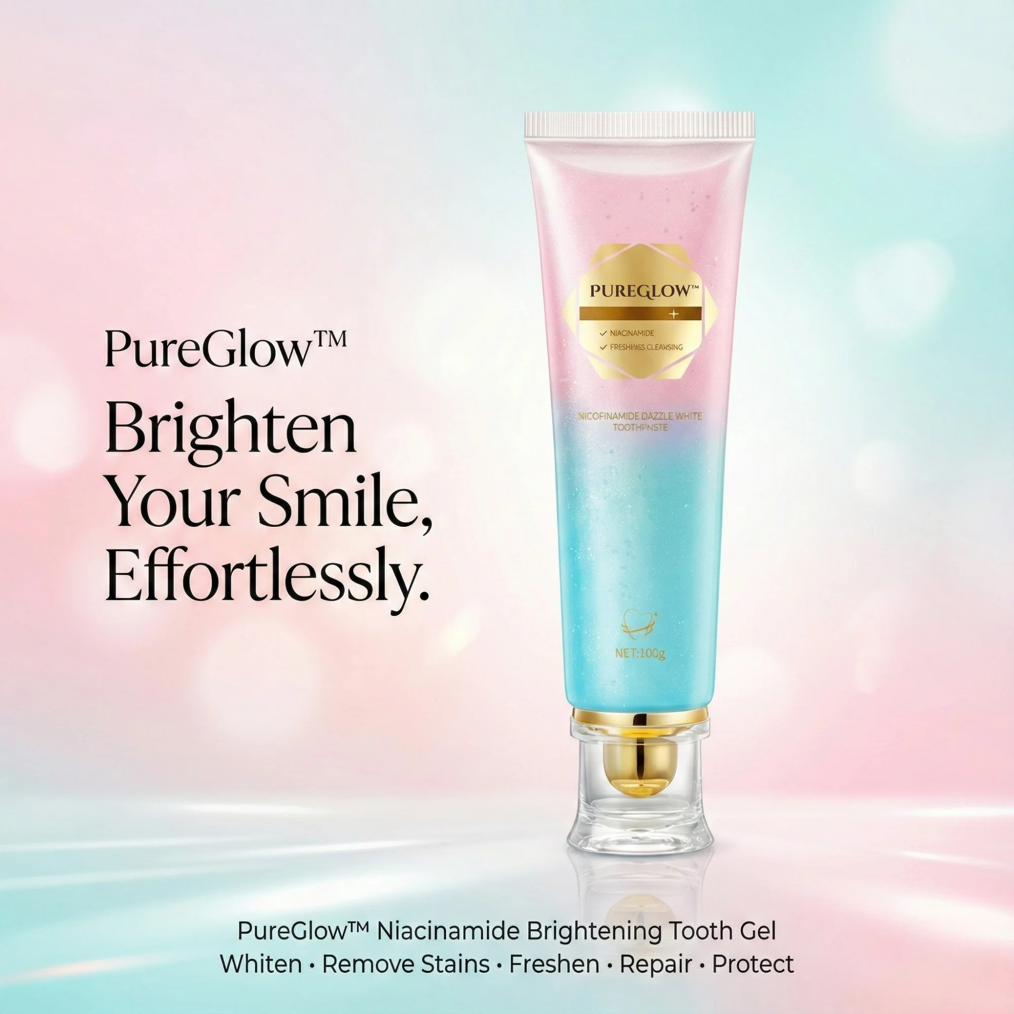 Whitening Toothpaste | Niacinamide Formula | Enamel Repair | Fresh Breath | PureGlow