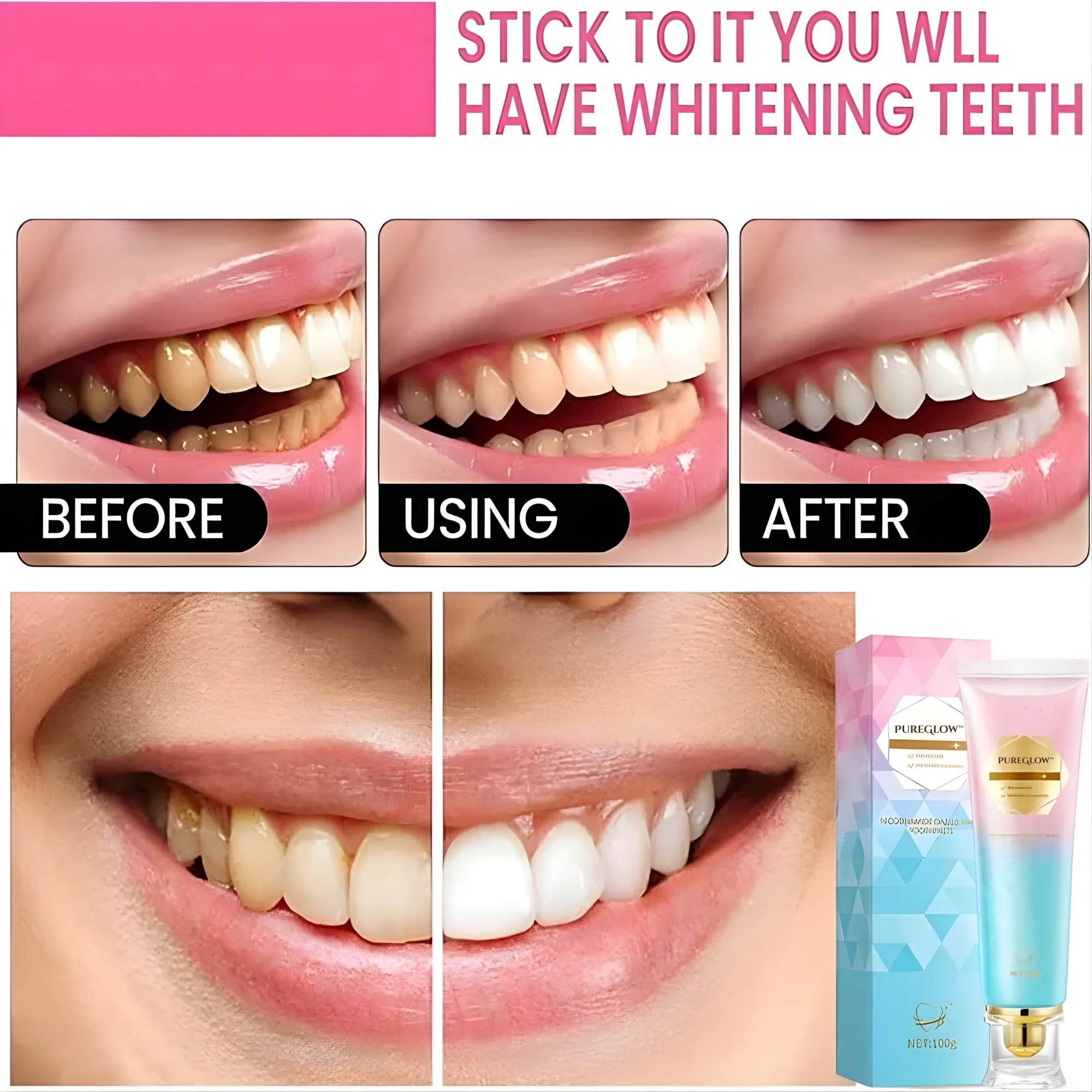 Whitening Toothpaste | Niacinamide Formula | Enamel Repair | Fresh Breath | PureGlow - Image 2