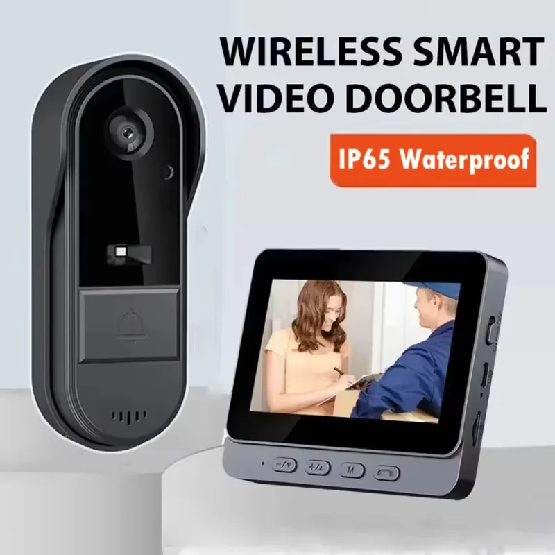 Wireless Smart Doorbell | Intercom & Night Vision HD | 4.3” IPS Display | SecureBell