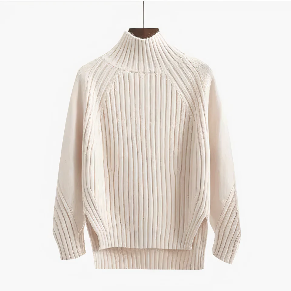 Women's knit sweaters | Stand-up collar sweaters | Warm comfort & structured look - Image 3