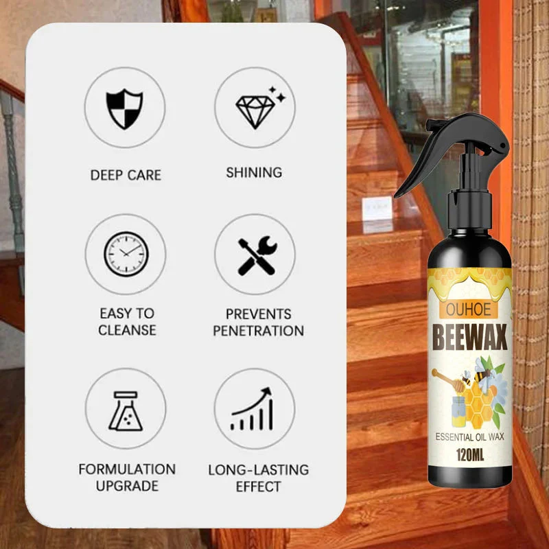 Wood Cleaner Spray | Restores Natural Shine | Anti-Moisture Protection | Beeswax - Image 6